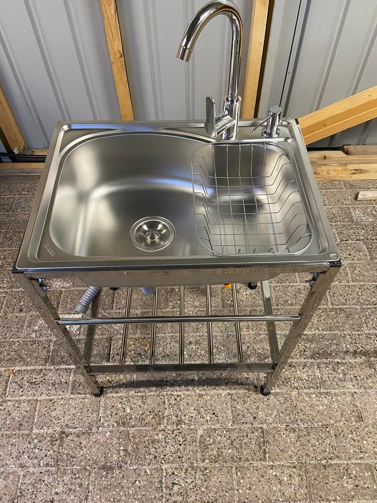 Nieuwe RVS camping wasbak spoelbak garage spoeltafel 2 ##, Nieuw, Minder dan 100 cm, 25 tot 50 cm, 50 tot 100 cm