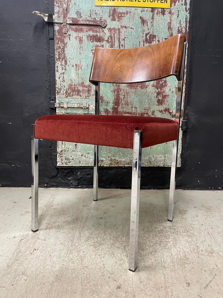 4 x Mid-Century Modern Stoelen(refurbished), Huis en Inrichting, Ophalen, Bruin, Zo goed als nieuw, Mid-Century Modern