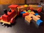 Originele vintage houten speelgoed trein met blokken., Ophalen of Verzenden, Gebruikt, Duw- of Trekspeelgoed