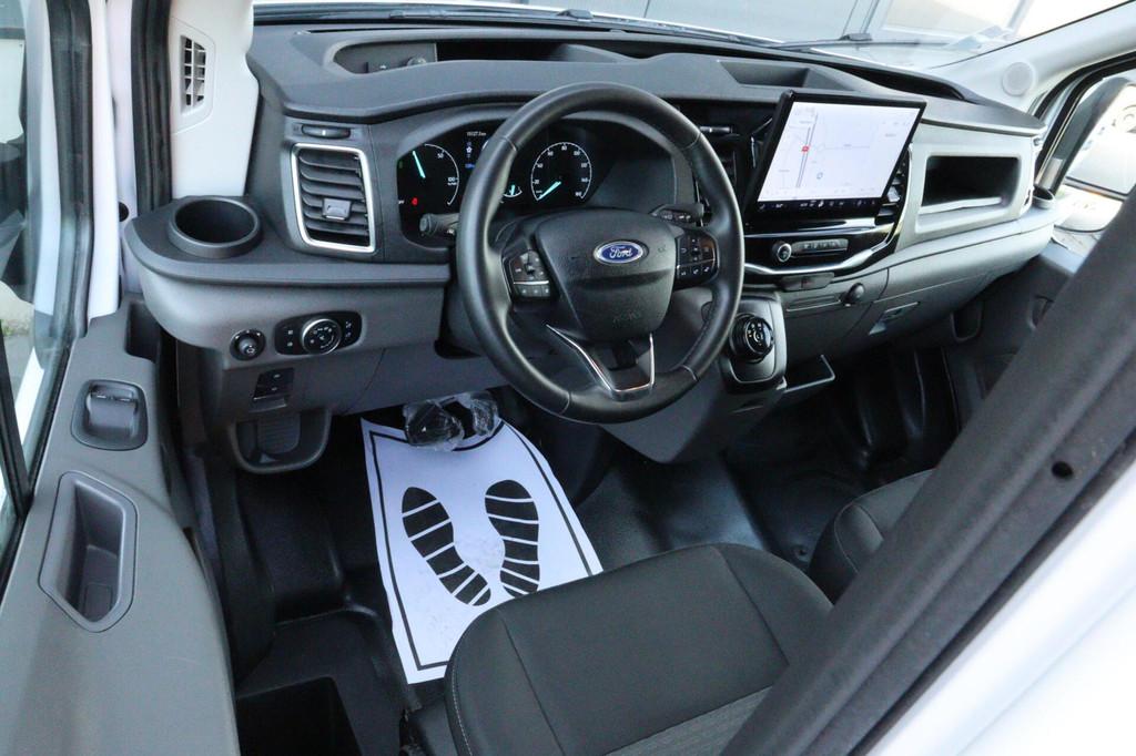 Ford E-Transit 390 L2H2 68 kWh l AIRCO l CAMERA l CARPLAY l, Automaat, Stof, Gebruikt, Wit