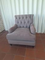 Chesterfield fauteuil met gecapitonneerde rugleuning, Ophalen, Gebruikt, 75 tot 100 cm, 75 tot 100 cm