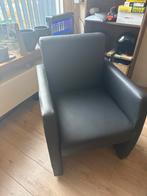 Zwarte kunstleer fauteuil - Comfortabele stoel, Ophalen, Eet, Zwart, Zo goed als nieuw