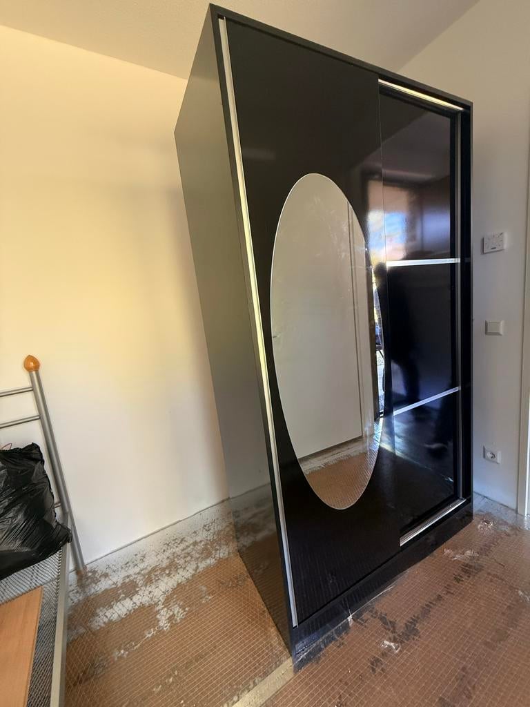 Kledingkast, 100 tot 150 cm, Zo goed als nieuw, Glans zwart, 150 tot 200 cm