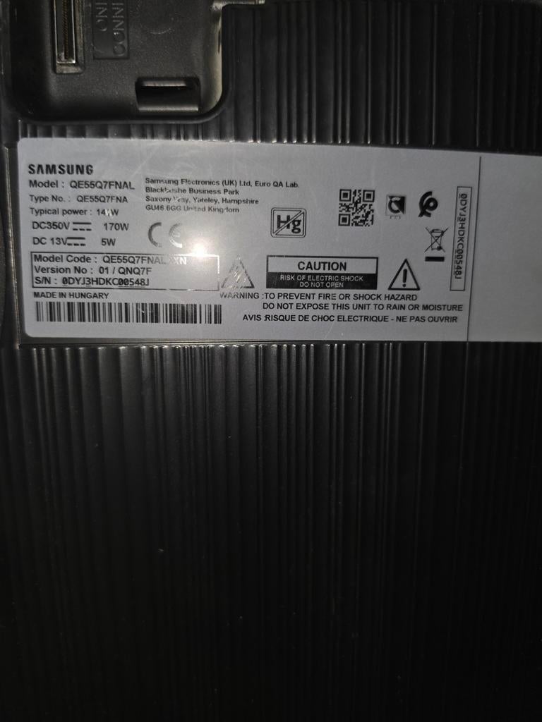 Samsung QE55Q7FNAL QLED TV - Printplaat defect, Ophalen, Gebruikt, 100 cm of meer, Samsung