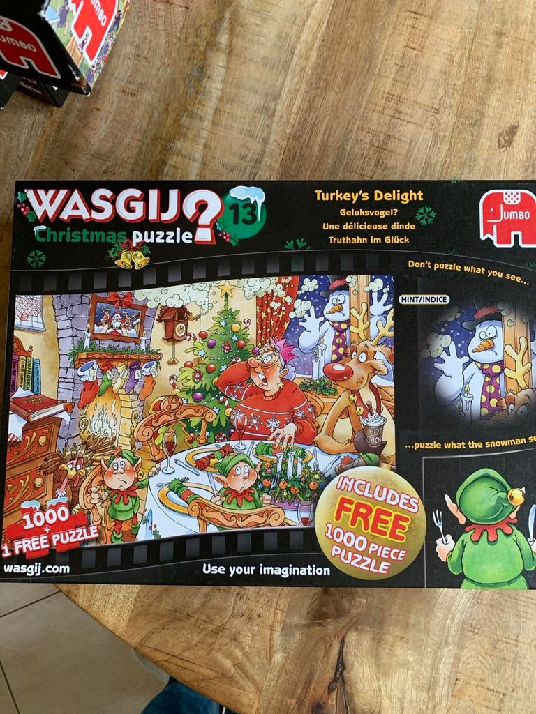 Wasgij Christmas dubbele  15 euro, Hobby en Vrije tijd, Denksport en Puzzels, Ophalen, 500 t/m 1500 stukjes, Gebruikt, Legpuzzel