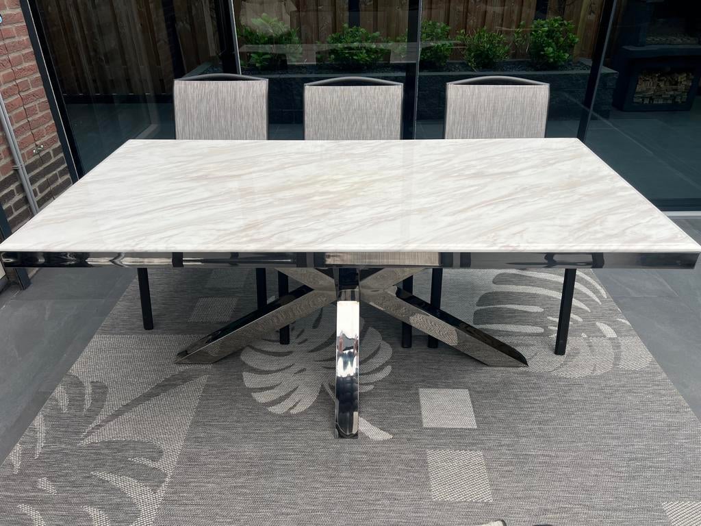 Eet tafel en salon tafel, Ophalen of Verzenden, Zo goed als nieuw, Rechthoekig, Hout