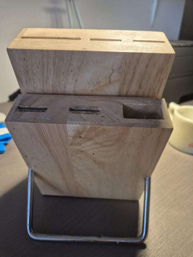 messenblok, Ophalen, Zo goed als nieuw, Hout