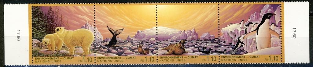 UNO Geneve 239/42 Dieren 1993 postfris, Ophalen of Verzenden, Postfris