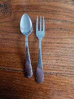 Zilver lepeltje en vorkje, Antiek en Kunst, Antiek | Bestek, Ophalen of Verzenden
