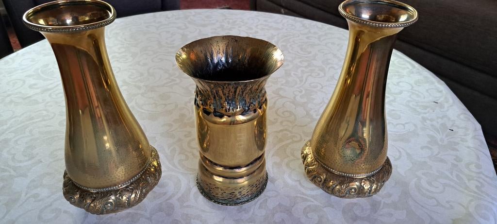 3 koperen vazen, Antiek en Kunst, Ophalen of Verzenden