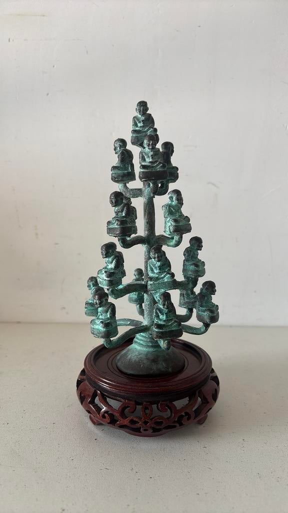 Boeddha tempel boom brons, Antiek en Kunst, Antiek | Koper en Brons, Verzenden