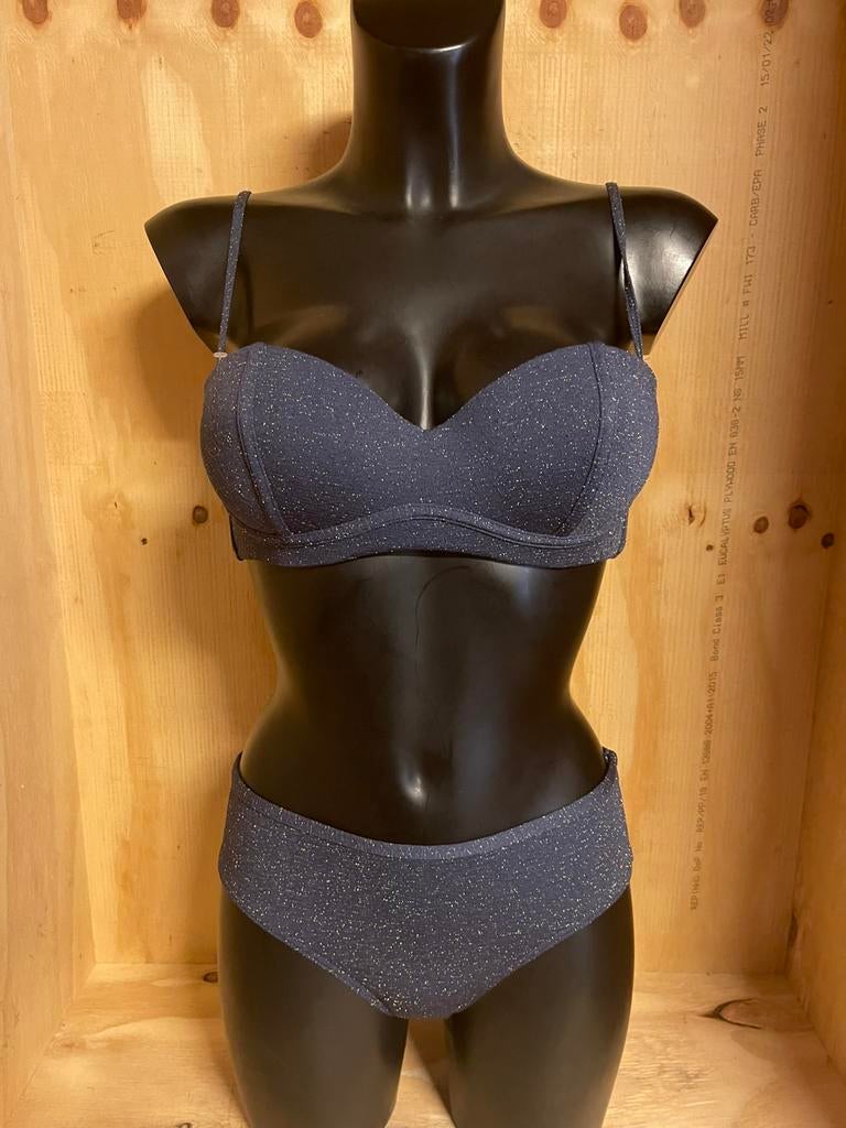 Roxy push up bikini maat m kan strapless, Verzenden, Nieuw, Blauw, Bikini
