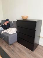IKEA ladekast met 4 lades -Zwart, Huis en Inrichting, Gebruikt, 100 tot 150 cm, 3 of 4 laden, 25 tot 50 cm
