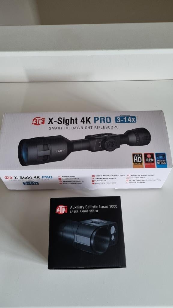 ATN X-Sight 4K Pro 3-14x Richtkijker & Laser Afstandsmeter, Ophalen, Gebruikt