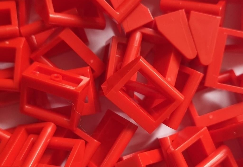 Lego 1x2 modified plate with bar handle, Red (per 50), Ophalen of Verzenden, Nieuw, Losse stenen, Lego