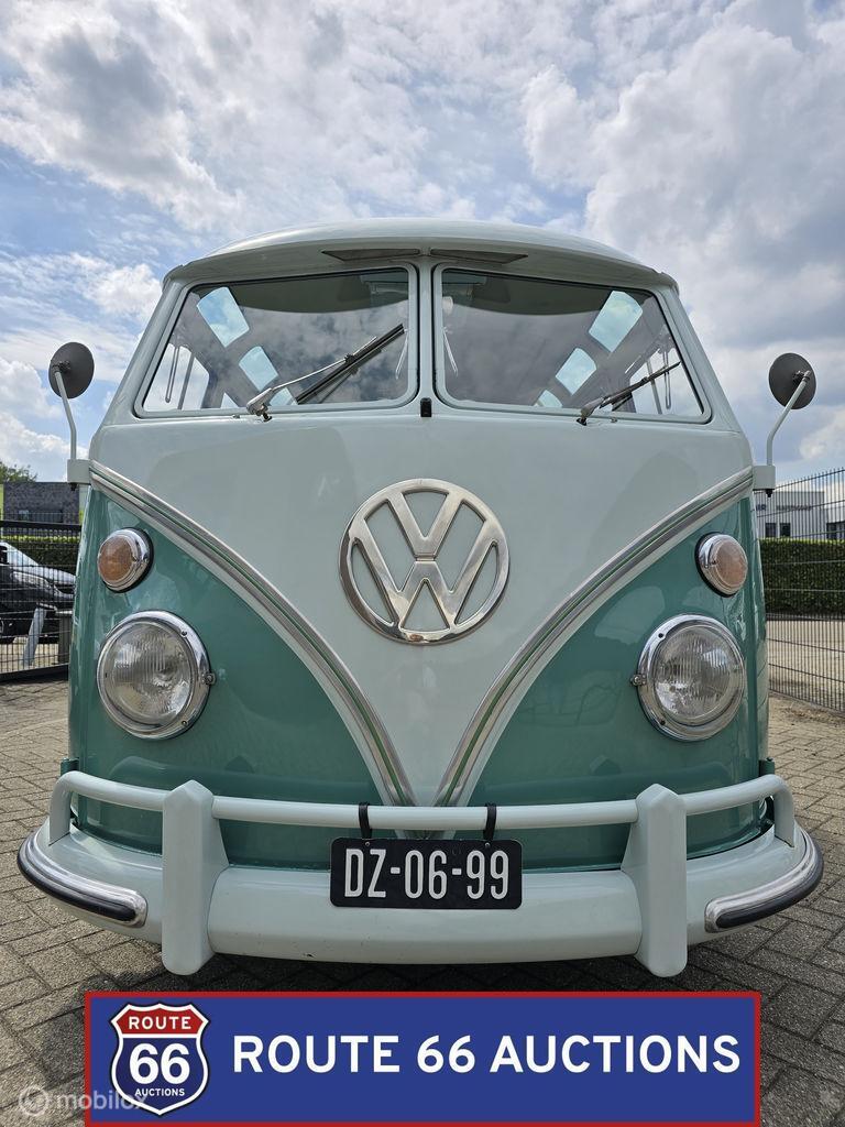 Volkswagen T1 Samba 21-Window | 1964 | Route 66 Auctions, Auto's, Oldtimers, Overige carrosserieën, Volkswagen, Zwart, Bedrijf