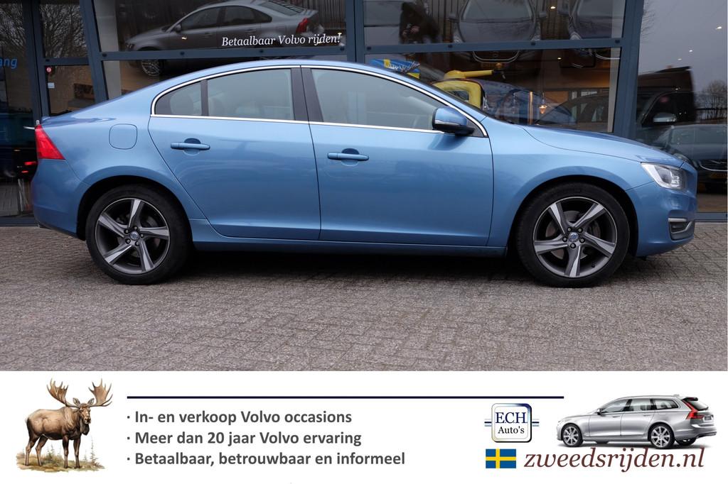 Volvo S60 2.0 T5 245 pk Aut. Summum, Cognac Leer, Xenon, Ele, Auto's, Volvo, Gebruikt, 4 cilinders, Blauw, S60