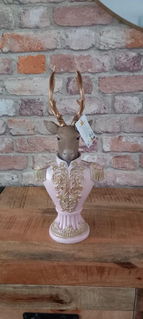 Clayre&Eef:Grote 36cm Hert Beeld♥️NIEUW♥️, Verzamelen, Beelden en Beeldjes, Ophalen of Verzenden, Nieuw, Dier