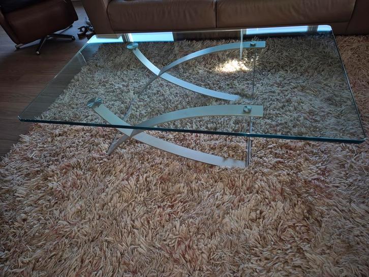 Glazen salontafel Rolf Benz 1150, Huis en Inrichting, Tafels | Salontafels, Zo goed als nieuw, Minder dan 50 cm, 50 tot 100 cm