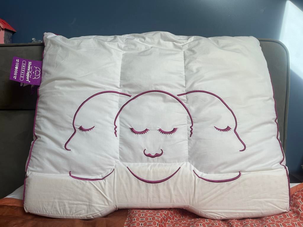 Silvana Hoofdkussen Paars - Comfortabel en Ondersteunend, Ophalen, Eenpersoons, Wit, Zo goed als nieuw