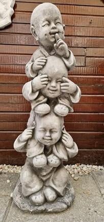 Horen, Zien en Zwijgen Monnik NU 15% korting, Ophalen, Nieuw, Beton, Overige typen