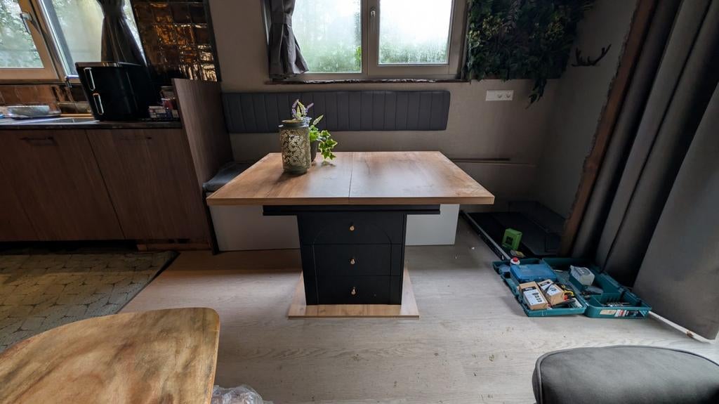 Uitschuifbare eettafel, Huis en Inrichting, Tafels | Eettafels, Ophalen, 100 tot 150 cm, Nieuw, 50 tot 100 cm