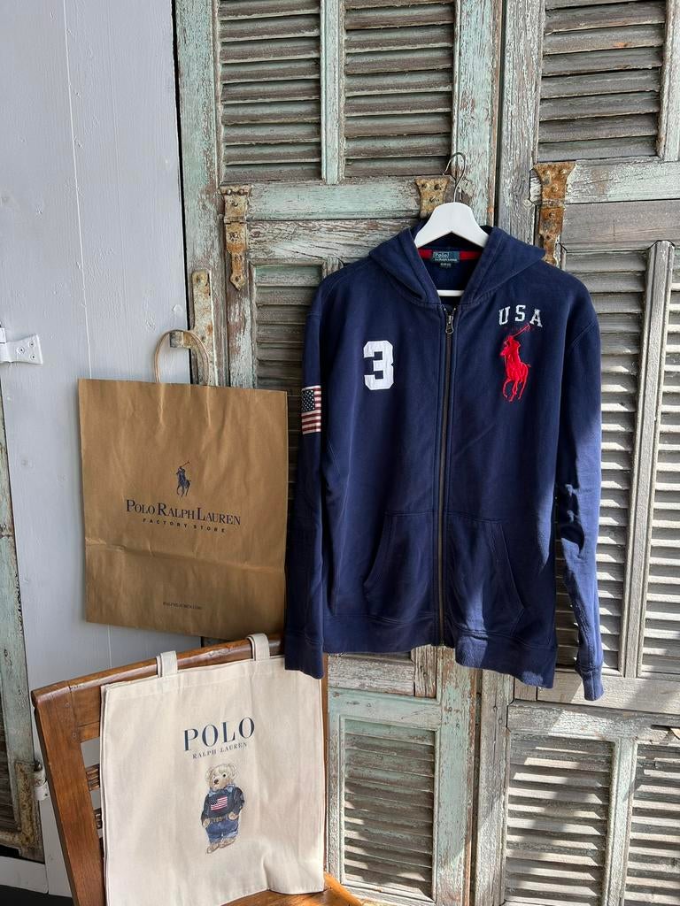 Prachtige RALPH LAUREN hooded sweater/vest size XL (18-20) S, Ophalen of Verzenden, Zo goed als nieuw, Jongen, Trui of Vest