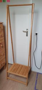 Houten kledingrek met opbergplank (bamboe), Ophalen, Zo goed als nieuw