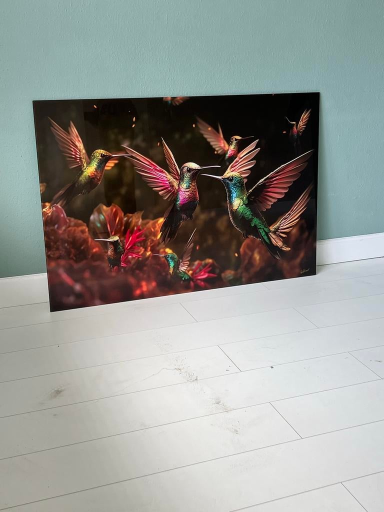 Schilderij met vogels, Ophalen of Verzenden
