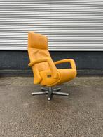 Gele leren de toekomst twice relax fauteuil / relaxstoel, Huis en Inrichting, Fauteuils, Ophalen, Minder dan 75 cm, Nvt, Nvt
