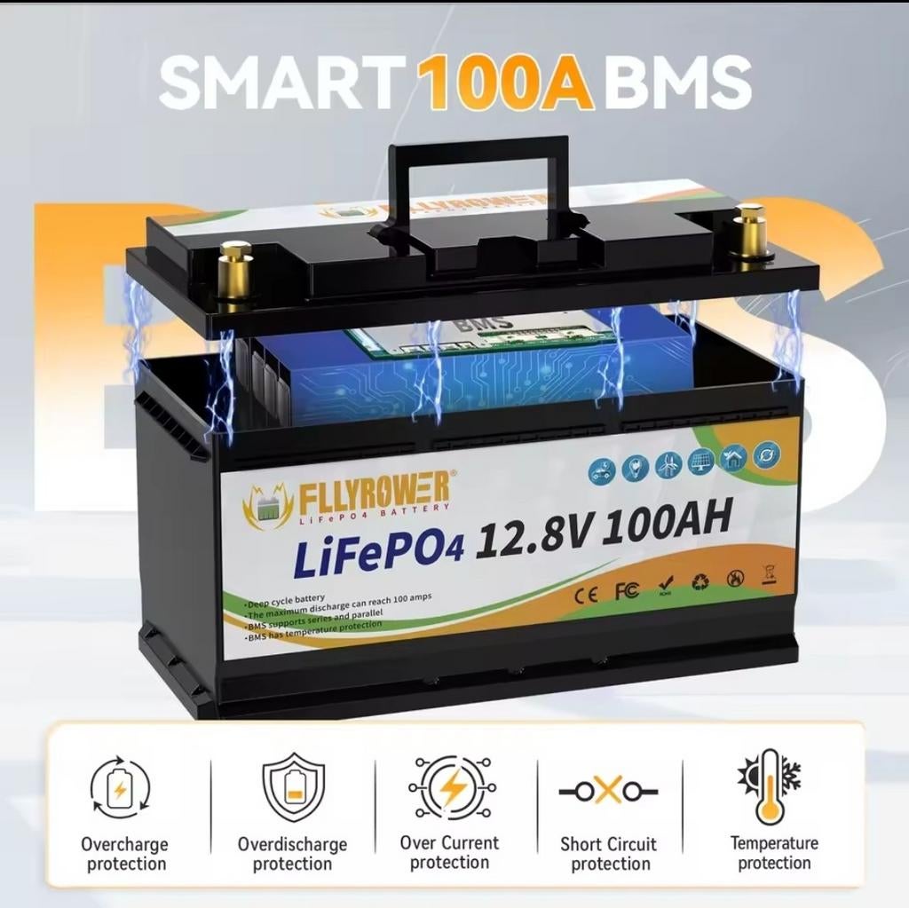 Lifepo 4 12v  accu, batterij, voor camper caraven auto etc.., Ophalen