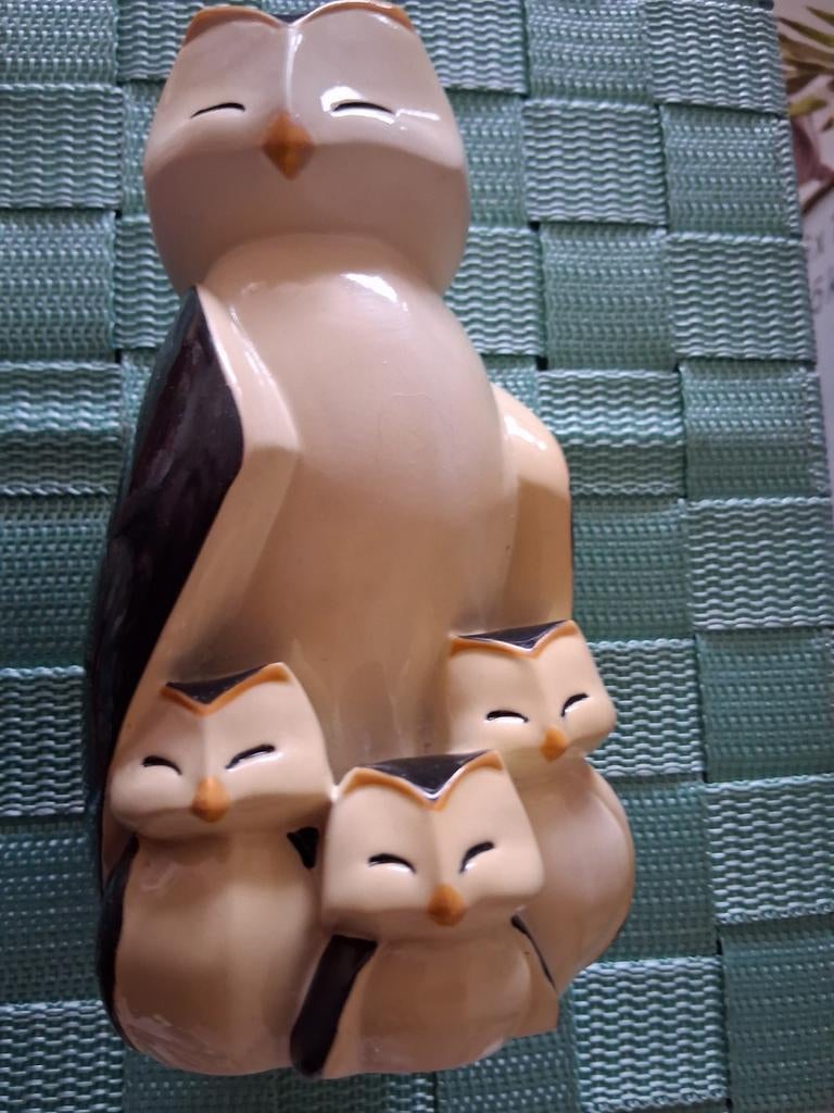 Wijze uil met 3 jonkies, Verzenden, Zo goed als nieuw, Dier