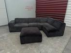 Modulaire Velours Hoekbank Antraciet/Zwart, Modulair Velours, Mijnsherenweg, Hoekbank, 300 cm of meer