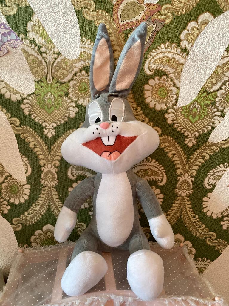 Nieuw groot Bugs Bunny Looney Tunes knuffel konijn plush toy, Disney, Grijs, Ophalen of Verzenden, Middelgroot (20 tot 80 cm)