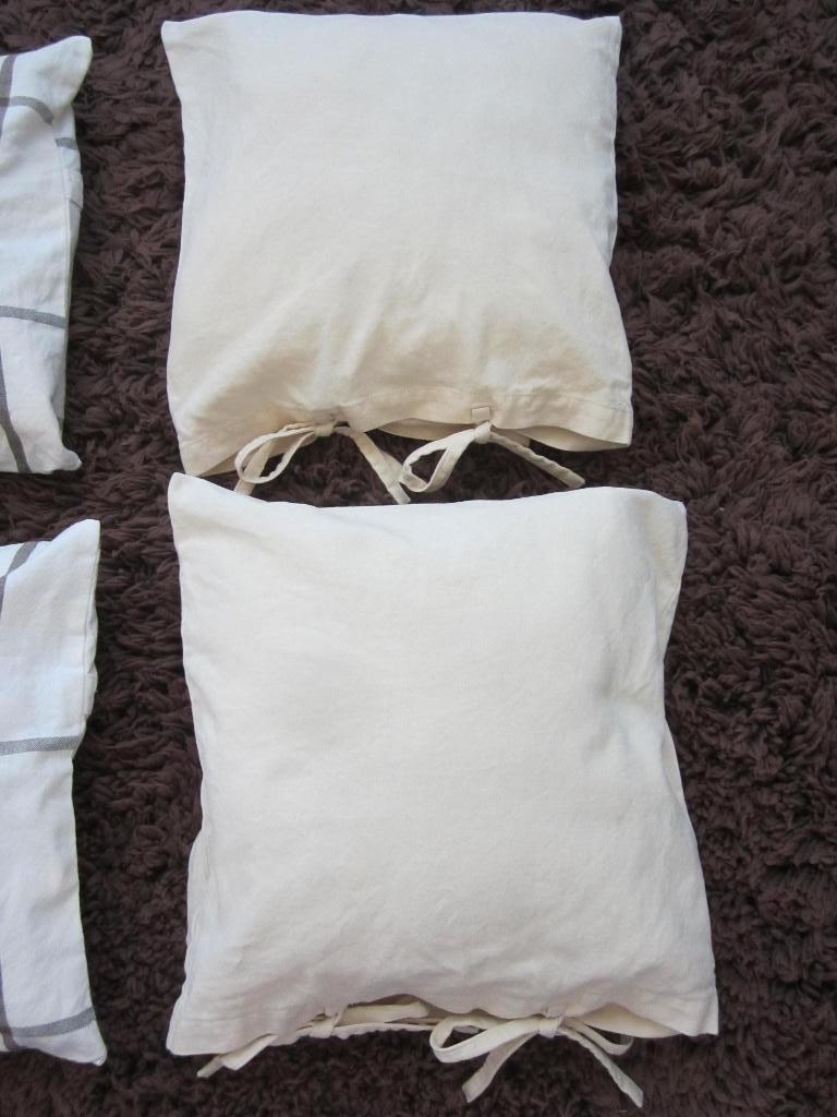 kussens 35x35 met binnenkussen, Ophalen of Verzenden, Zo goed als nieuw, Beige, Vierkant