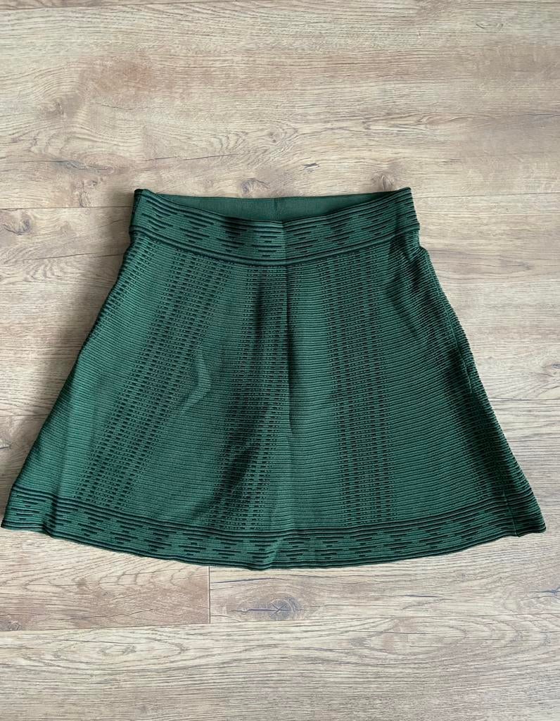 Nikkie | Groene korte rok | Maat 36 / S | Gestreept, Ophalen of Verzenden, Zo goed als nieuw, Nikkie, Maat 36 (S)