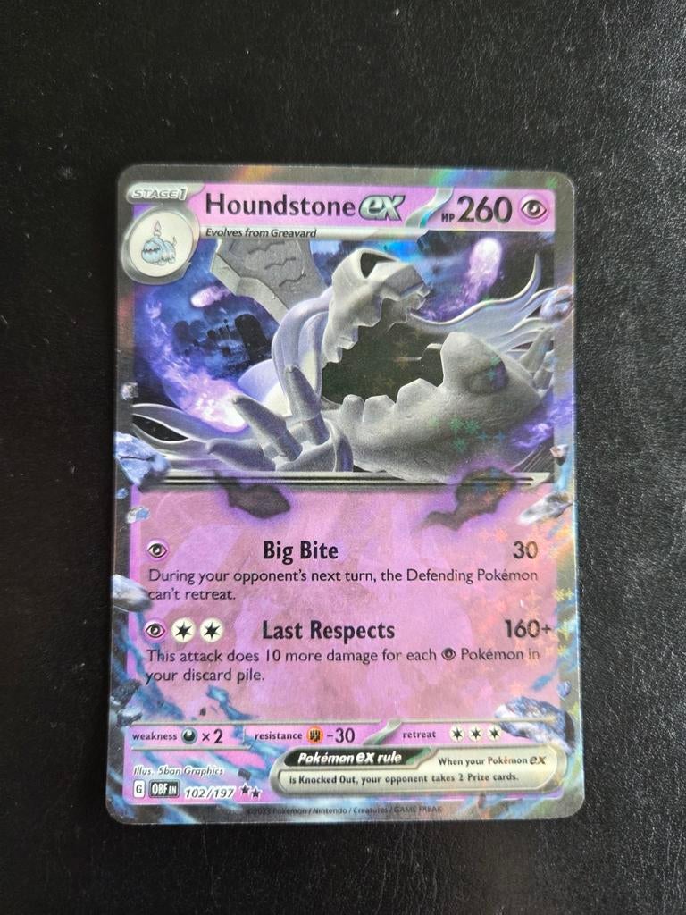 Houndstone ex 102/197 Pokémon kaart, Ophalen of Verzenden, Zo goed als nieuw, Losse kaart