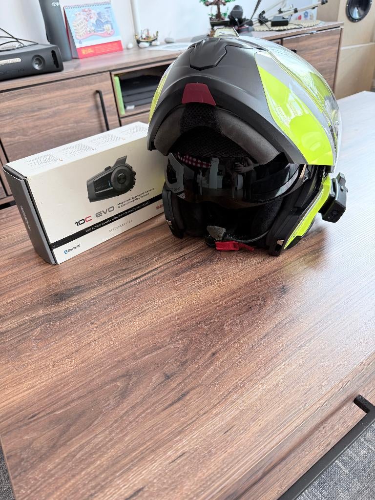 BMW SYSTEEM 7 CARBON HELM  Maat 60/61 XL+ SENA 10C EVO, Systeemhelm, XL, Tweedehands, Ophalen