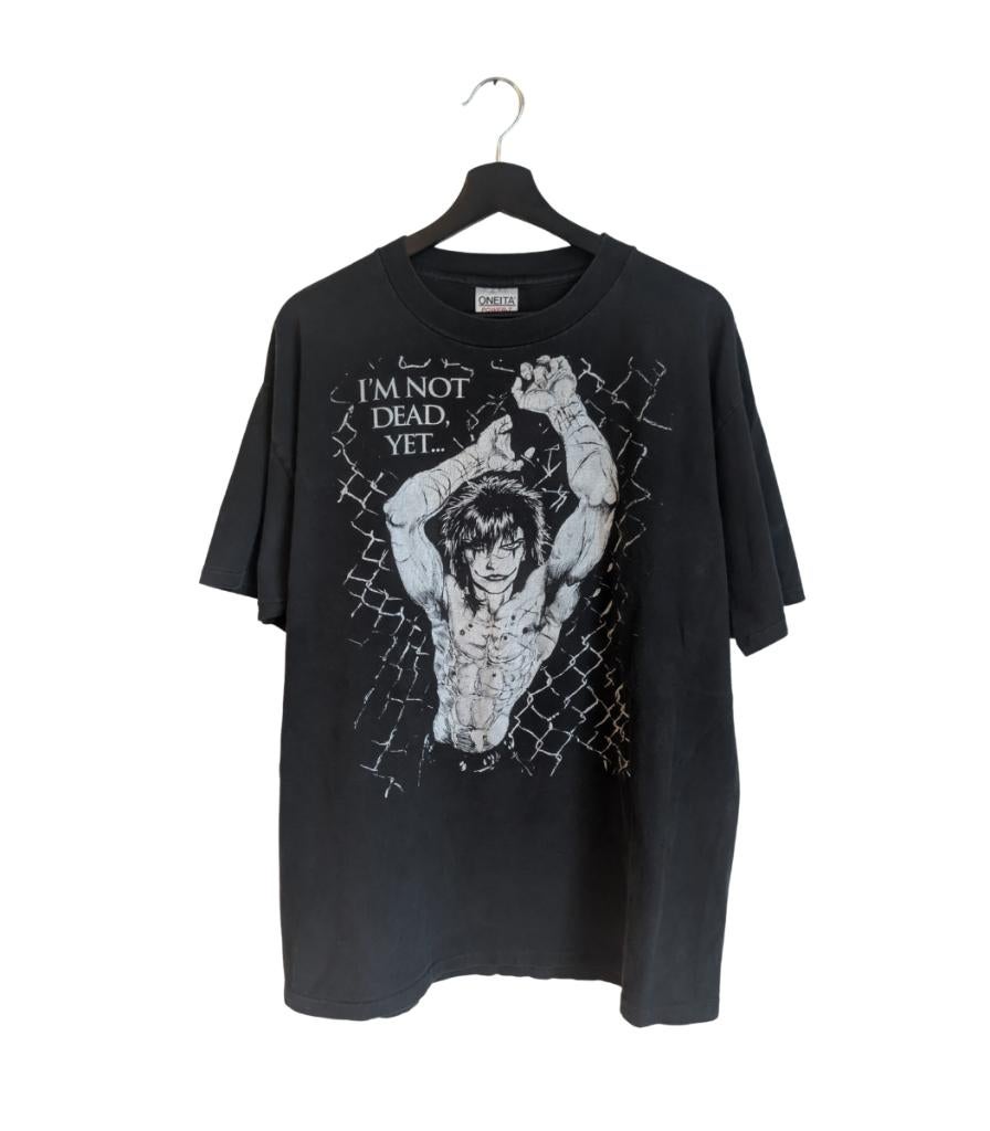 the crow “i’m not dead yet” vintage t-shirt 90s – size xl, Oneita, Oneita, Zwart, Maat 56/58 (XL)