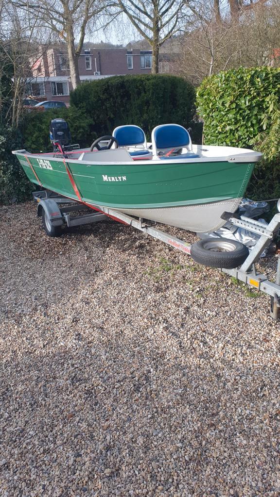 Quicksilver 450sf visboot met 25pk Tohatsu en trailer, Watersport en Boten, Vis- en Consoleboten, Ophalen of Verzenden