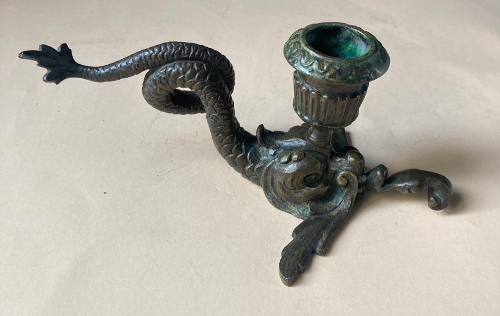 Grand Tour, Zeemonster kandelaar, Ophalen of Verzenden, Brons