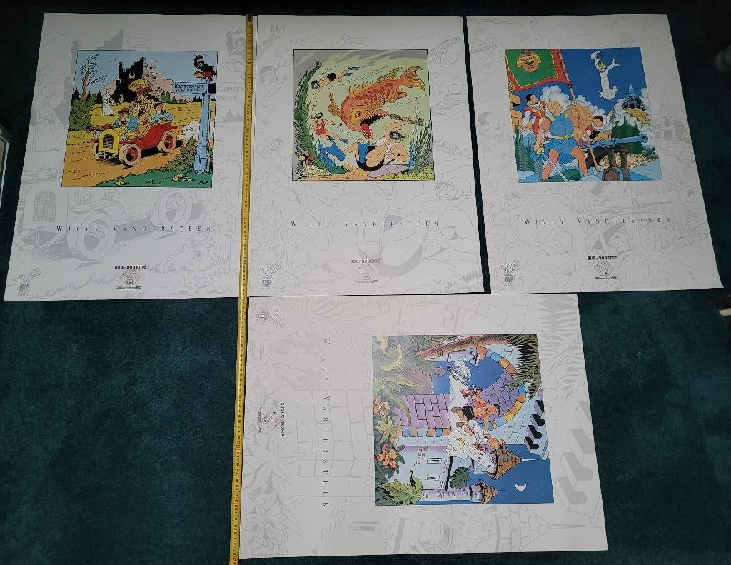 4 klassieke posters van Suske & Wiske/ Bob et Bobette, Verzamelen, Ophalen, Rechthoekig Staand, Deurposter of groter, Zo goed als nieuw