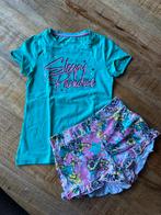 Vingino meisjes zomer pyjama shortama 116-128 groen roze, Kinderen en Baby's, Kinderkleding | Maat 116, Ophalen of Verzenden, Zo goed als nieuw