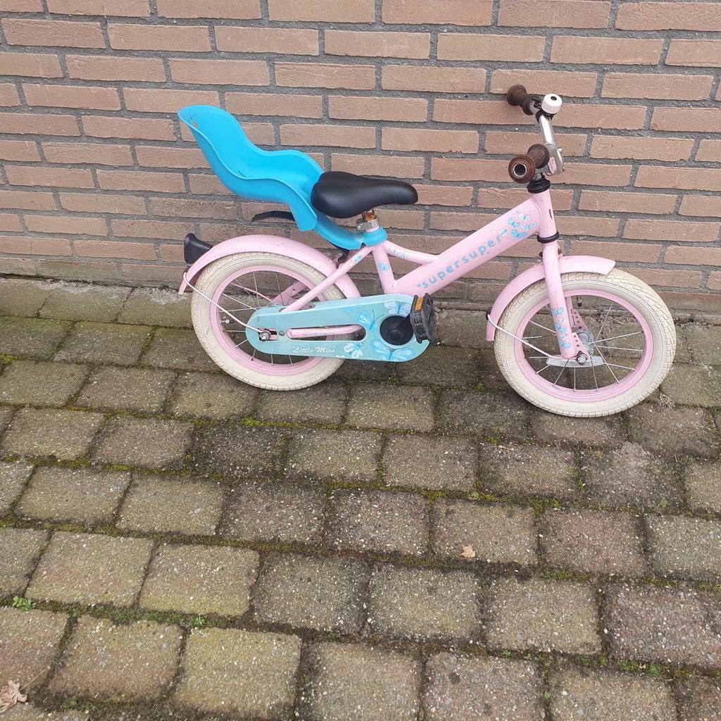 Supersuper meisjesfiets 14 inch, Ophalen, Gebruikt, 16 tot 20 inch
