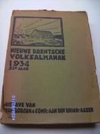 Nieuwe Drentsche Volksalmanak 1934 Drenthe Verslag 1932 oud, Boeken, Ophalen of Verzenden, Gelezen