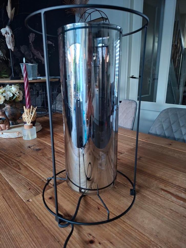 Lucide tafellamp met spiegelglas en LED gloeilamp, Huis en Inrichting, Lampen | Tafellampen, Zo goed als nieuw, Minder dan 50 cm