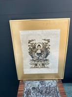 Ingelijste Boeddha print op rijstpapier, Ophalen