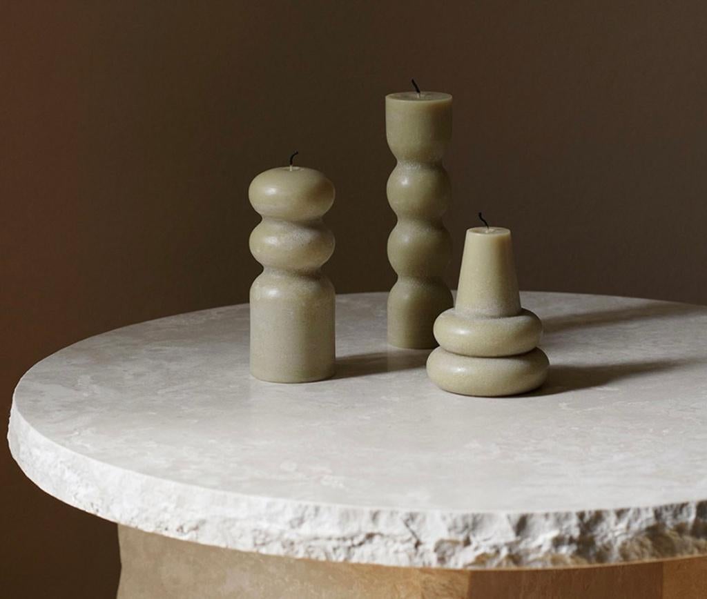 Prachtige luxe kaarsen van Ferm Living Torno nieuw!, Ophalen of Verzenden, Nieuw, Overige materialen, Minder dan 25 cm