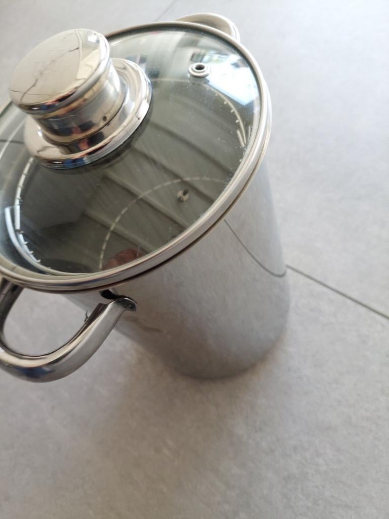 RVS Kookpan met Glazen Deksel, Ophalen of Verzenden, Nieuw, Rvs, Kookpan of Snelkookpan