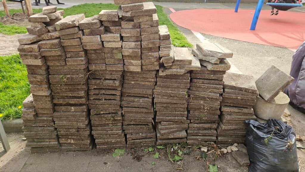 Stoeptegels 30x30 en kleinere formaten, Tuin en Terras, Tegels en Klinkers, Ophalen, Gebruikt, 10 m² of meer, Beton